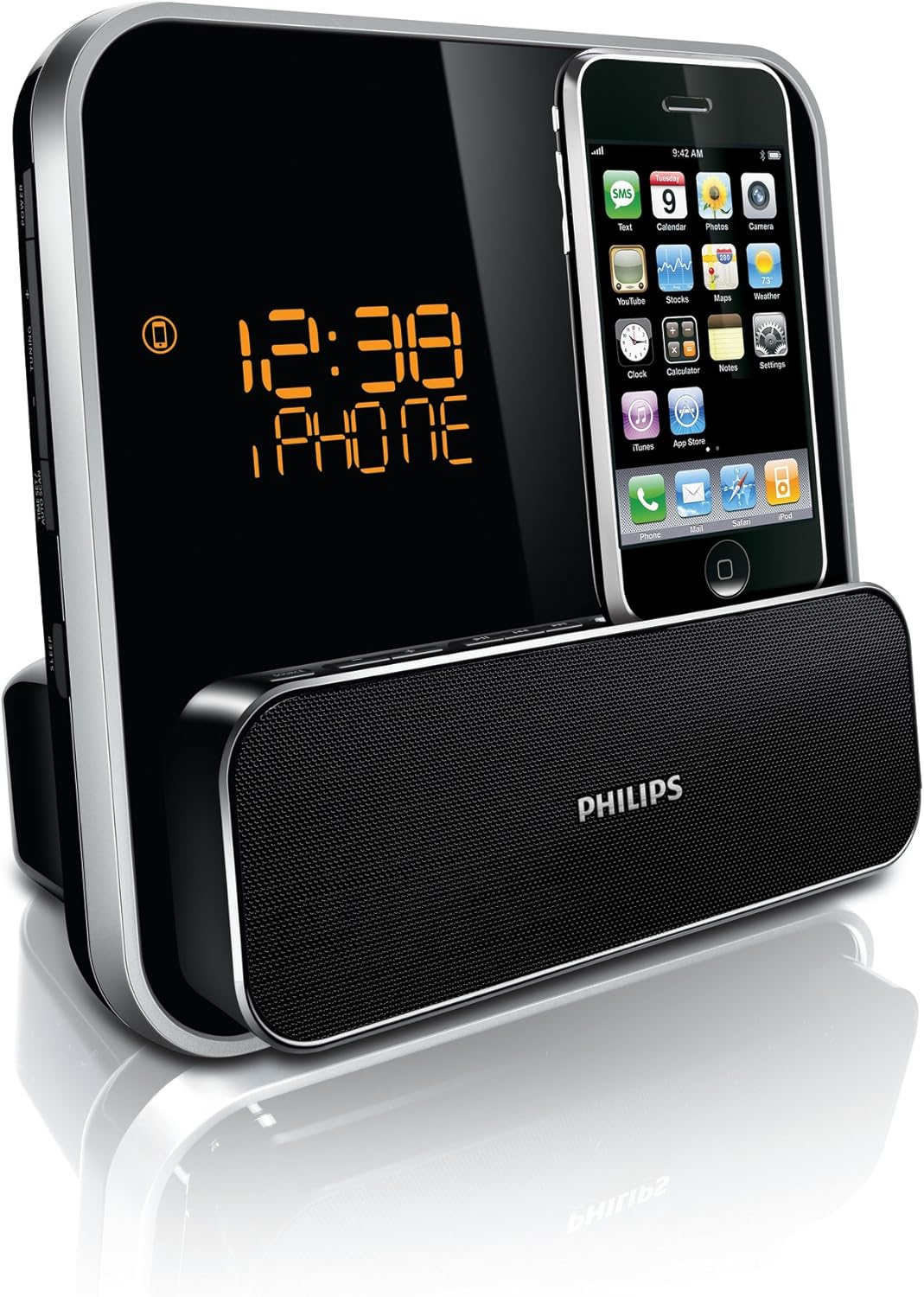 Image of the Philips DC315/37 Speaker System for 30-Pin iPod/iPhone with LED Clock Radio