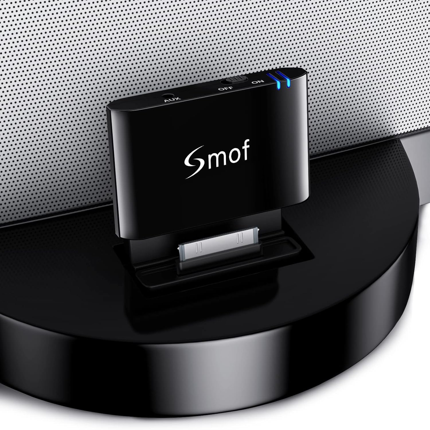 Image of the Smof 30 Pin Bluetooth Adapter Receiver for Bose Sounddock iPod iPhone Music Docking Station and Other 30 Pin Dock Speakers Bluetooth Audio Receiver with 3.5 mm Audio Cable